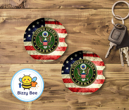 Car Coasters - 2pk - Army