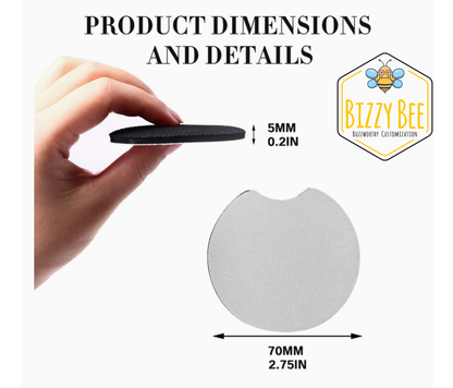 Car Coasters - 2pk - celestial sun and moon