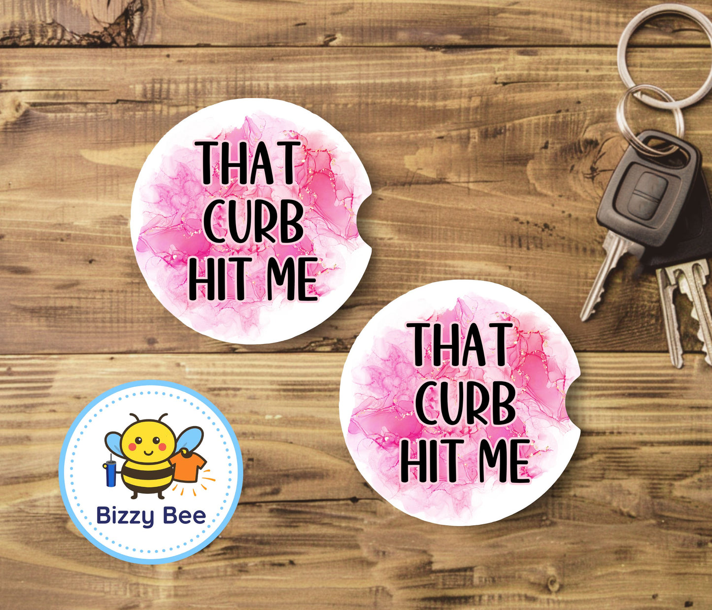 Car Coasters - 2pk - That Curb Hit Me