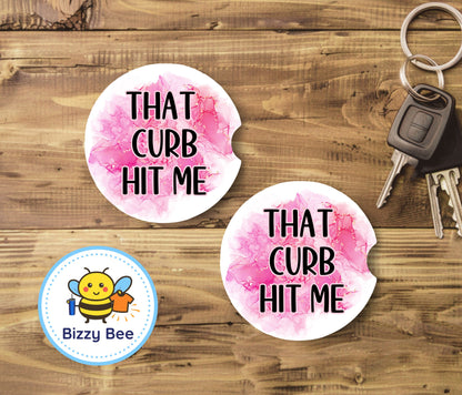 Car Coasters - 2pk - That Curb Hit Me