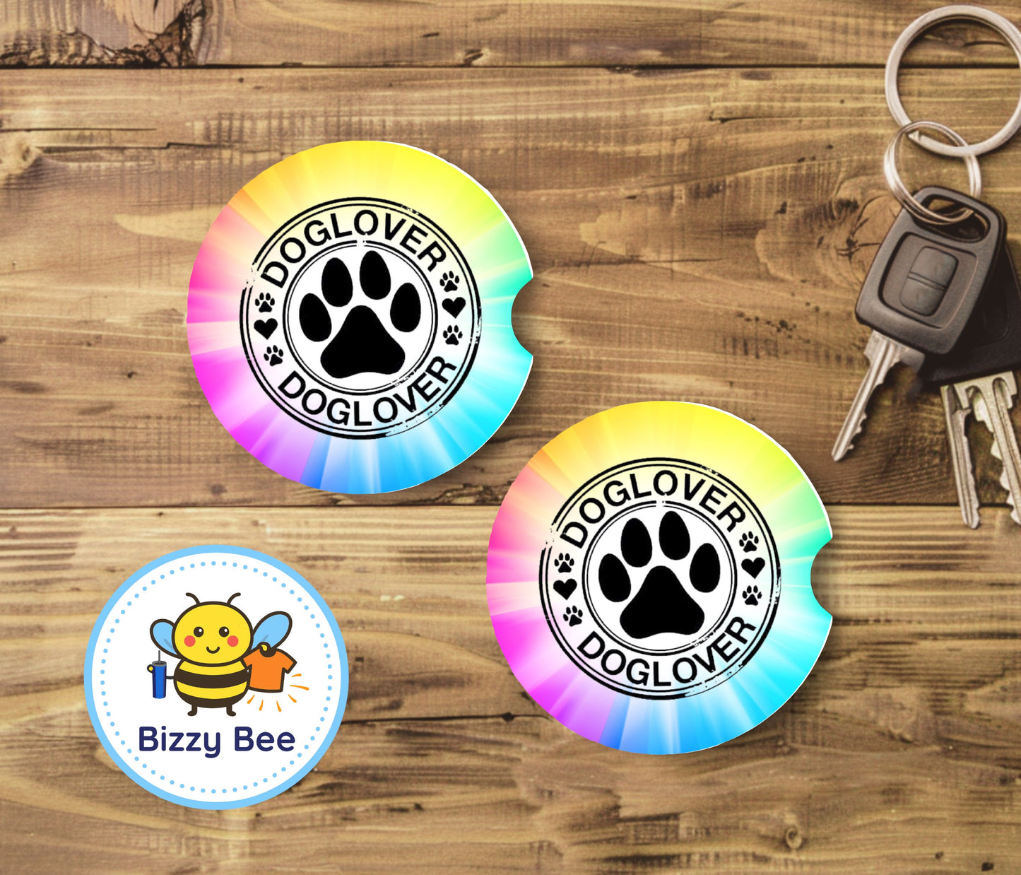 Car Coasters - 2pk - Dog Lover