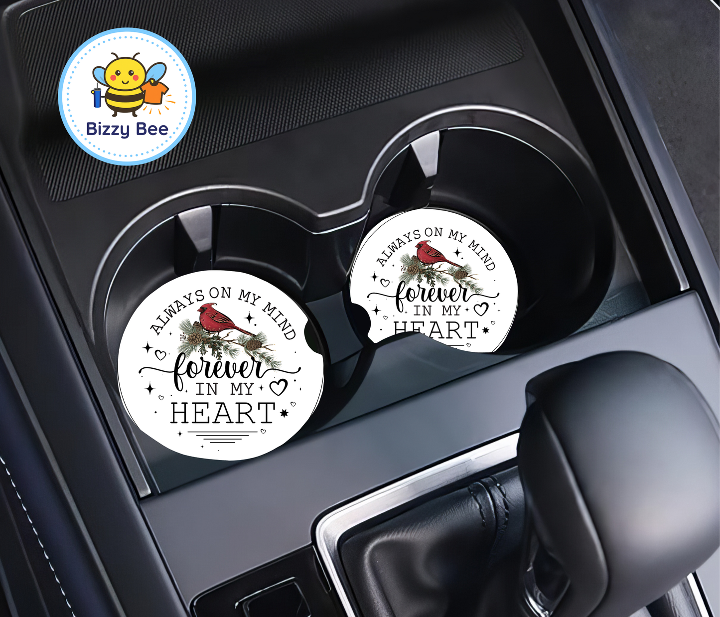 Car Coasters - 2pk - Cardinal - Forever