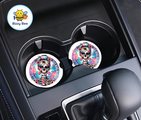 Car Coasters - 2pk - Good Moms Bad Words