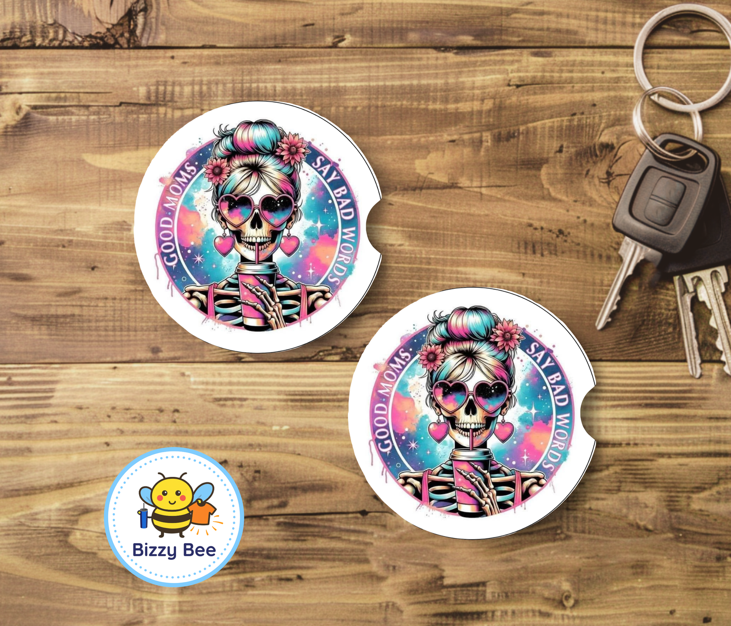 Car Coasters - 2pk - Good Moms Bad Words