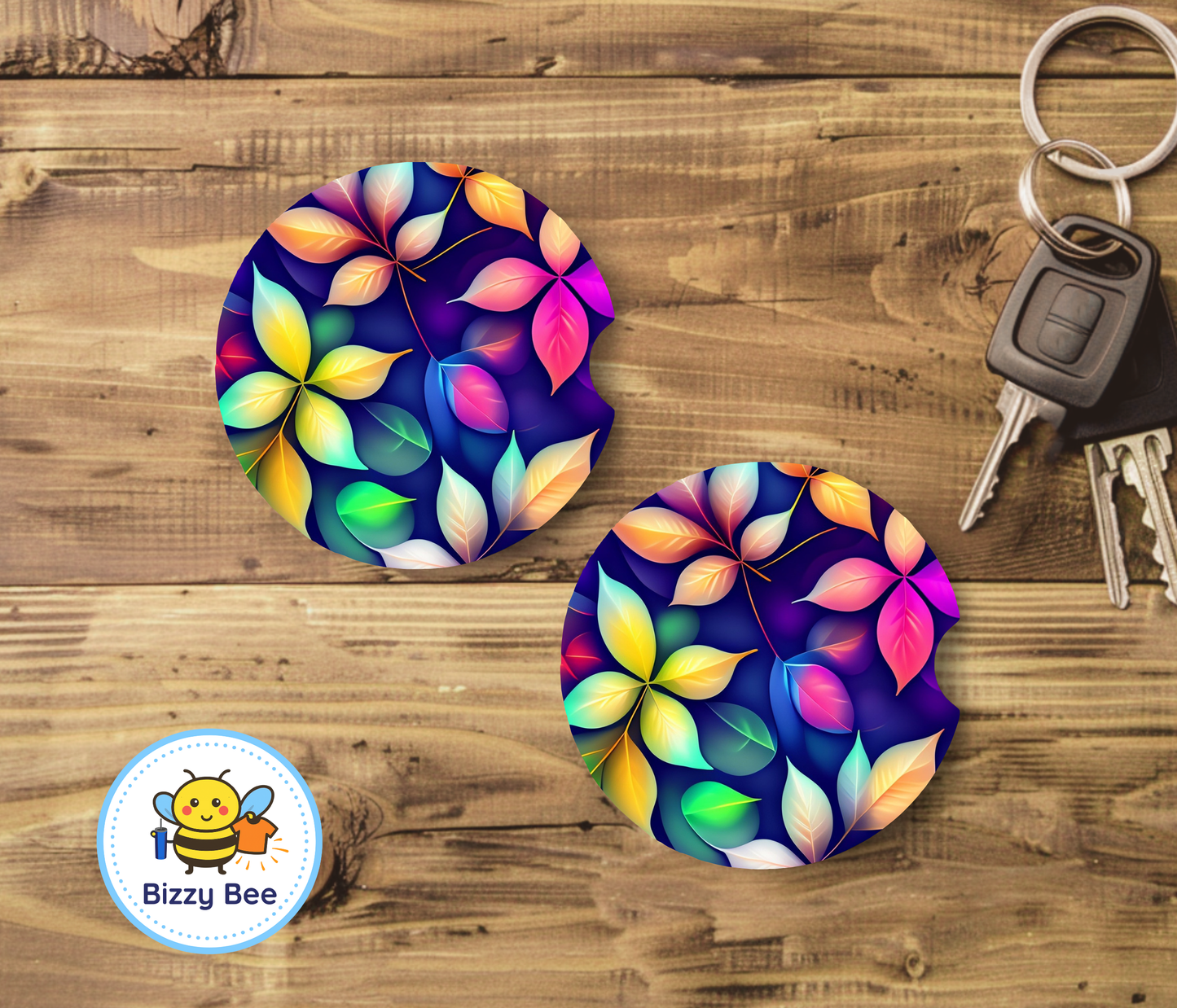 Car Coasters - 2pk - Leaves