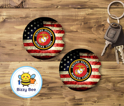 Car Coasters - 2pk - Marines