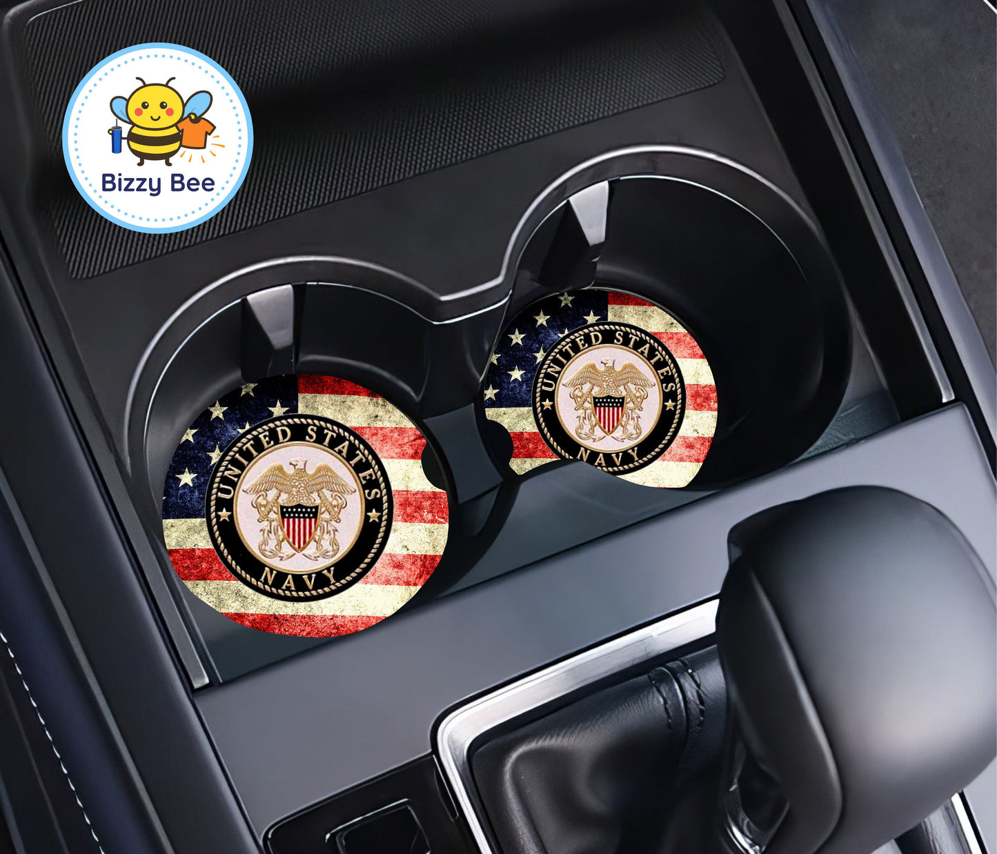 Car Coasters - 2pk - Navy