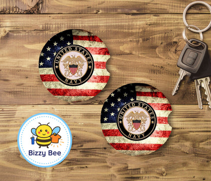 Car Coasters - 2pk - Navy