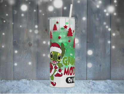 20oz Skinny Tumbler - Grinch Mode ON